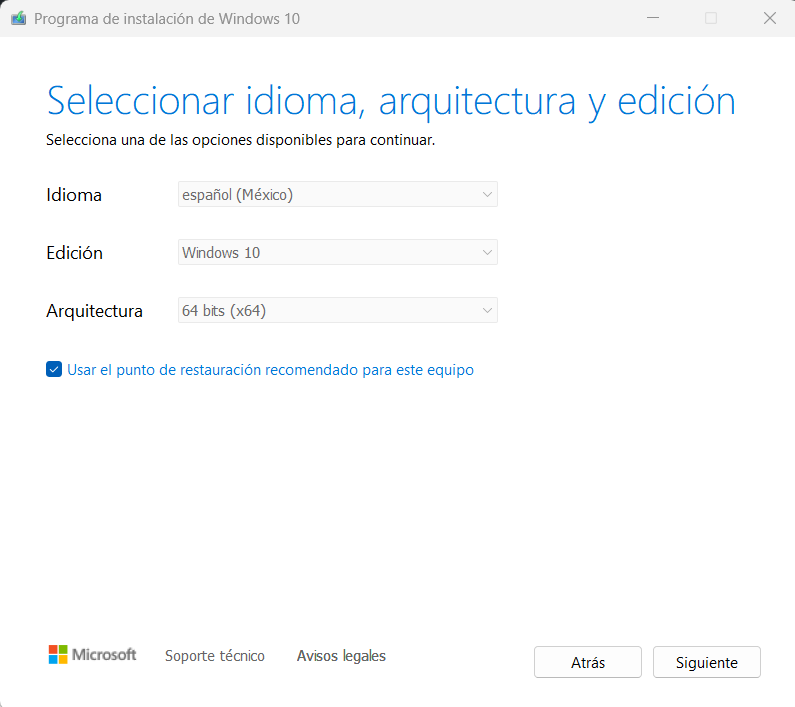 arquitectura, idioma y edicion de windows