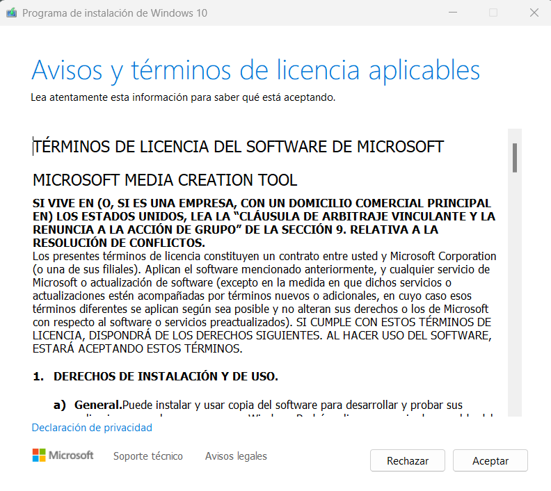 avisos windows10